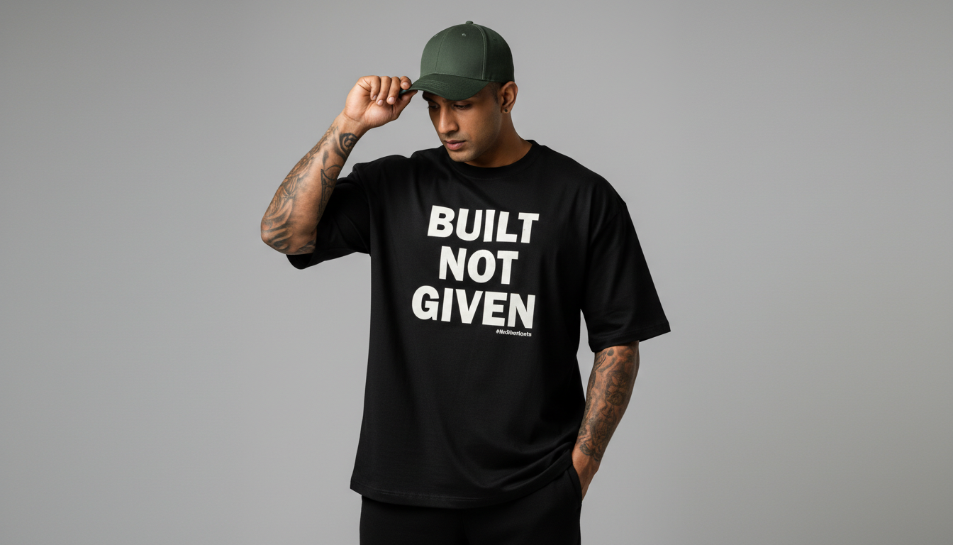 Built Black Oversized Tee